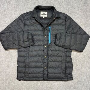 Penfield Mens Black Quilted Puffer Shirt Jacket Ripstop Snap Front Small